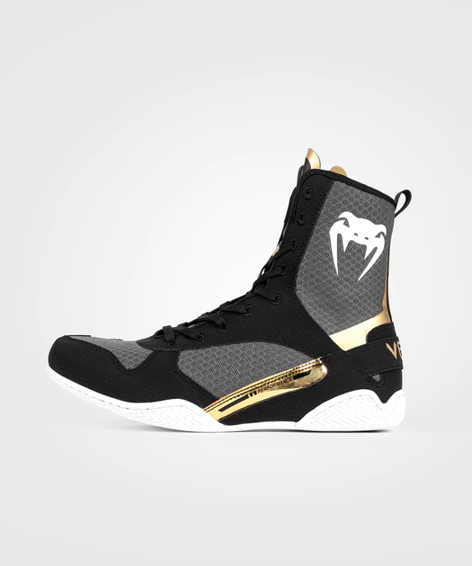 Боксерки Venum Elite Boxing Shoes Black White Gold (VENUM-03681-523-8-40.5) - изображение 4