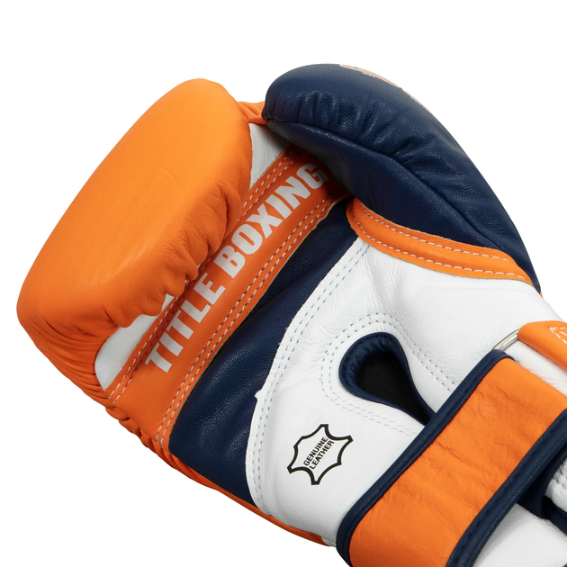 Снарядные перчатки Title Boxing Gel World V2T Bag Gloves Orange Navy (GTWBGV2T-ORNVWH-M) - изображение 3