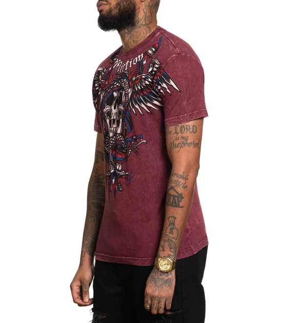 Футболка Affliction Poisonous Shadow Burgandy Lava Wash (A25959-BULV-M) - изображение 3