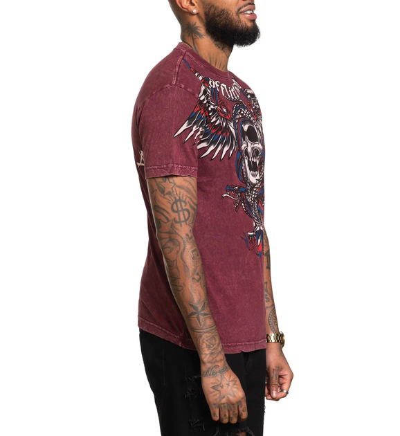 Футболка Affliction Poisonous Shadow Burgandy Lava Wash (A25959-BULV-M) - изображение 4
