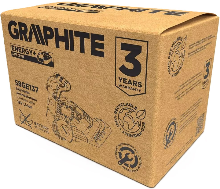 Шліфувальна сатинувальна машина Graphite Energy+ 18 В 58GE137 без акумулятора та зарядного пристрою (5902062103116) - зображення 8