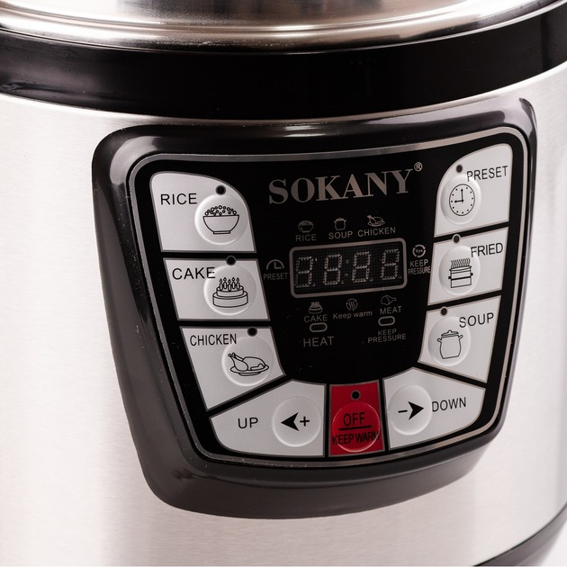 Мультиварка Sokany SK2401 6 литров, 5 программ, антипригарное покрытие, подогрев, таймер 1000 Вт - изображение 4