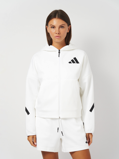 Акція на Толстовка жіноча Adidas W Z.N.E. Fz JE7849 S White від Rozetka