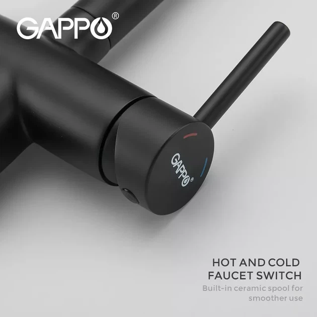 Смеситель для кухни под фиьтр GAPPO G4398-36 с гибким изливом, черный - изображение 5
