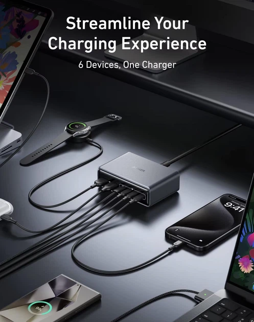 Зарядное устройство Anker Prime Charger 6 Ports GaN 200W – фото