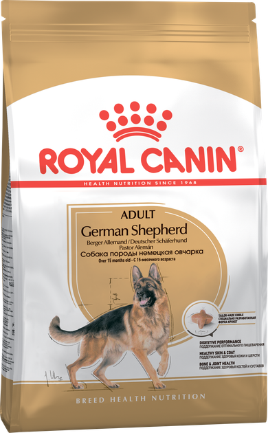 Сухой корм для собак породы немецкая овчарка Royal Canin German Shepherd Adult, 11 кг - Фото 1 Сухой корм для собак породы немецкая овчарка Royal Canin German Shepherd Adult, 11 кг - изображение 1
