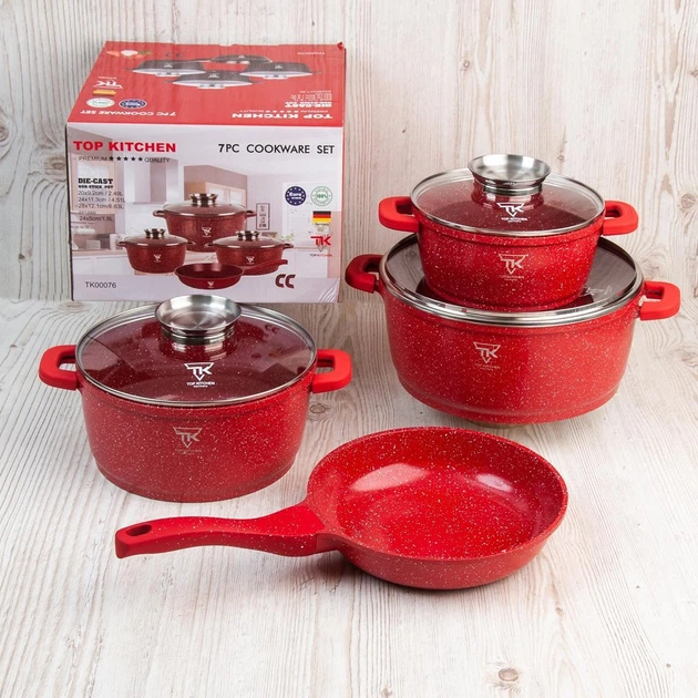 Набор кастрюль с гранитным антипригарным покрытием Top Kitchen TK
