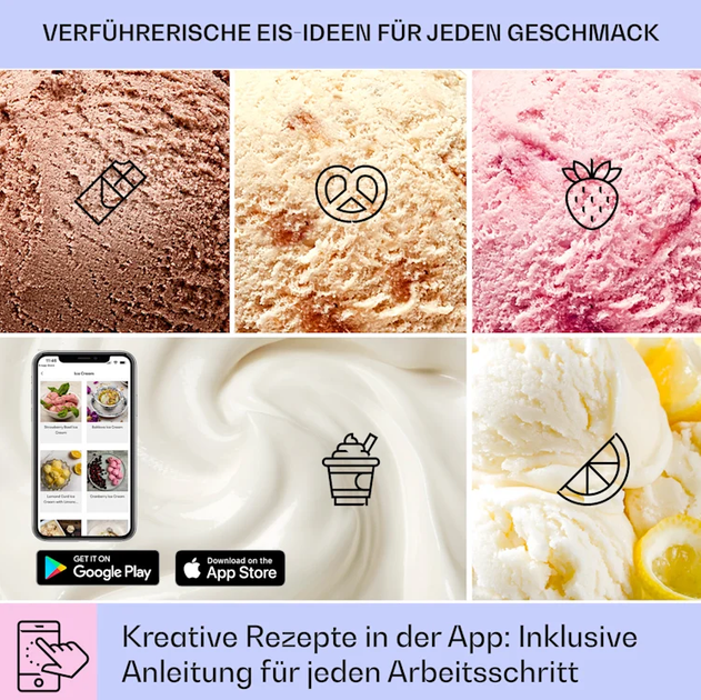 Умная мороженица Klarstein Dolce Bacio Smart Машина для приготовления мороженого 180 Вт - изображение 8
