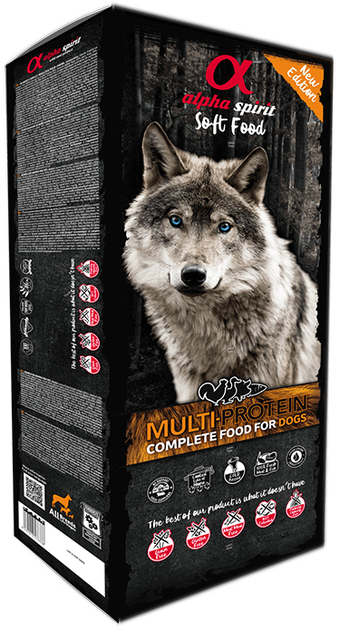 Полувлажный корм для собак Alpha Spirit MultiProtein Box со вкусом мяса и рыбы 9 кг (as3001209) - изображение 1