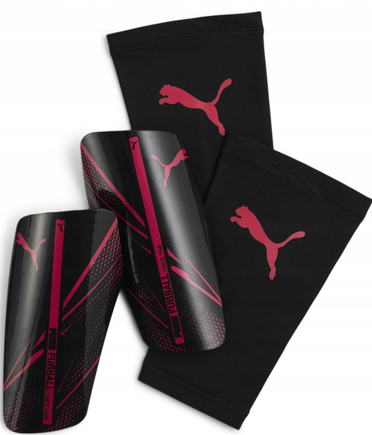 Футбольні щитки Puma Attacanto Sleeve 030887 03 XS Чорно-рожеві (4099685704408) - зображення 1