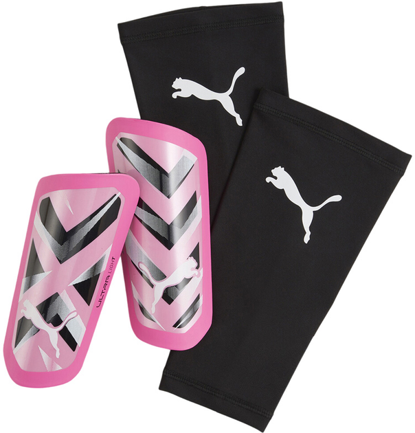 Футбольні щитки Puma Ultra Light Sleeve 30873 08 L Рожево-чорні (4099685695881) - зображення 1