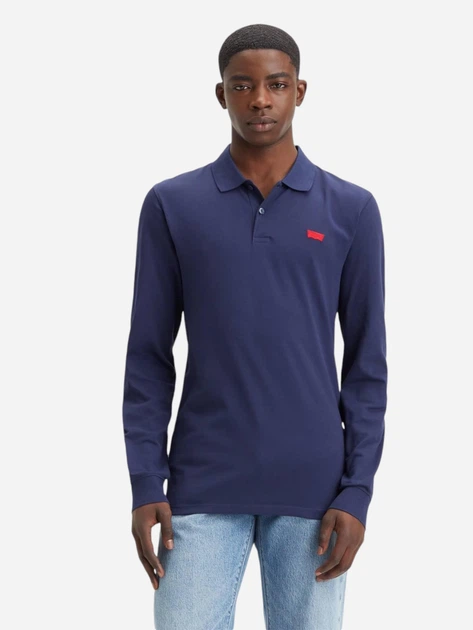 Поло довге чоловіче Levi's Ls Slim Housemark A5797-0001 S Синє (5401128307555) - зображення 3