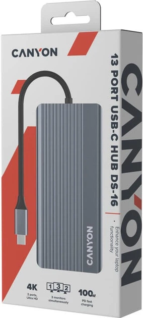 USB-хаб Canyon 13-в-1 4K USB-C DS-16 (CNS-TDS16) - зображення 6