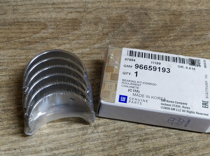 Вкладиші шатунні +0.25 GENERAL MOTORS 96659193 DAEWOO MATIZ 1.0 - зображення 1