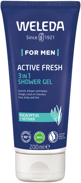 Żel pod prysznic dla mężczyzn Weleda 3w1 Active Fresh naturalny 200 ml (7611916153600) - obraz 1