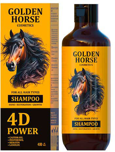 Акція на Шампунь для всіх типів волосся Golden Pharm Horse 4D Power 400 мл від Rozetka