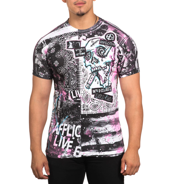 Футболка Affliction Gutterpop A25826 White Multi (A25826-WTMU-M) - Фото 1 Футболка Affliction Gutterpop A25826 White Multi (A25826-WTMU-M) - изображение 1