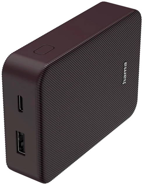 Powerbank Hama Color 10 10000 mAh Burgundy (4047443514745) - obraz 1