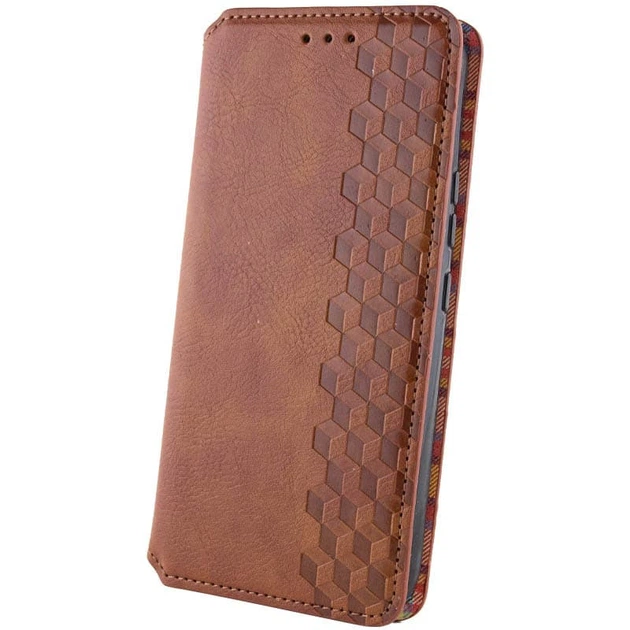 Чехол книжка GETMAN Cubic (PU) для Xiaomi Redmi 12 Коричневый - изображение 3