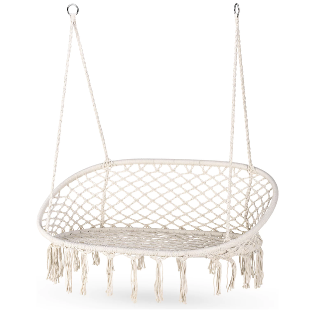 Садовые качели Outtec Boho бежевые подвесные для релакса для сада - изображение 8