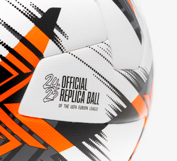 Футбольный Мяч №5 (68 до 70 см) KIPSTA UEFA Europa League Replica (от 12 лет) Гибридный Мяч Белый Оранжевый - изображение 2