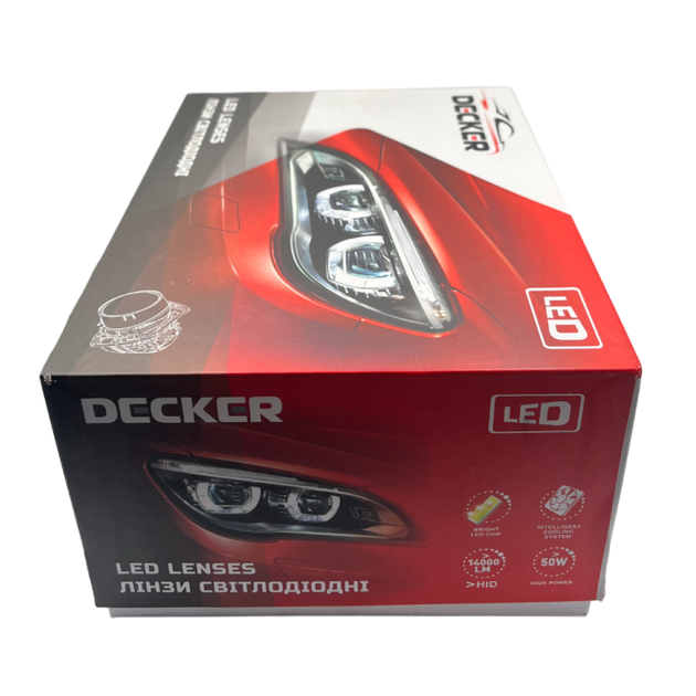 Светодиодные Bi-LED лед линзы DECKER LED BL 2,5" P-3 50W 5500K 9-16V (2шт) - изображение 2