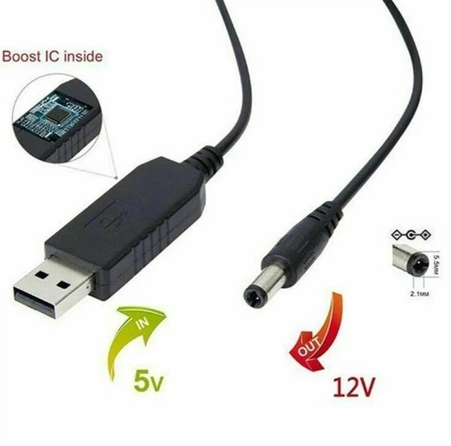 Кабель для роутера "Wifi без света" - повышающий переходник USB-DC 12V 5.5x2.1mm - изображение 7