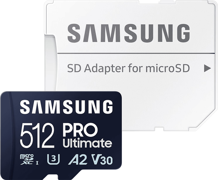 Карта пам'яті Samsung PRO Ultimate microSDXC 512GB UHS-I U3 V30 A2 + SD адаптер (MB-MY512SA/WW) - зображення 1