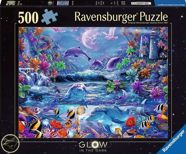 Puzzle Ravensburger Świecące Magiczny świat 49 x 36 cm 500 elementów (4005555004783) - obraz 1