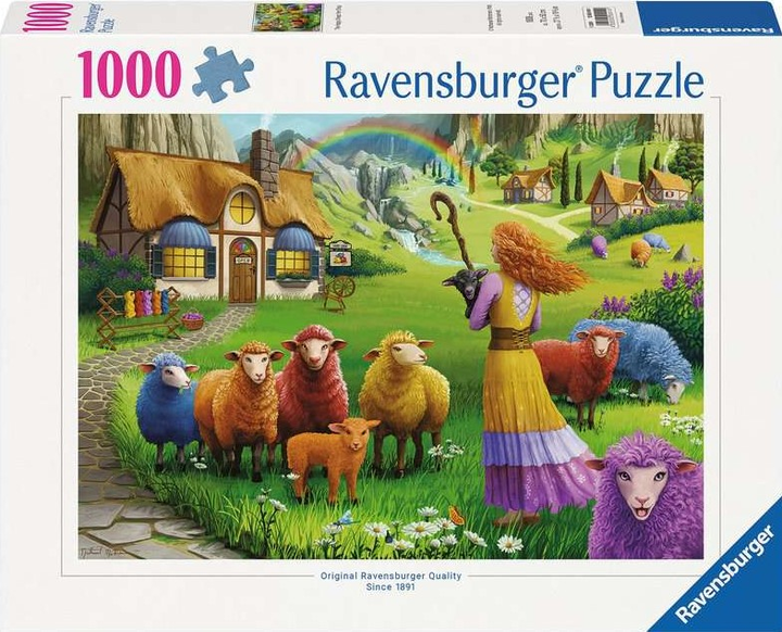 Puzzle Ravensburger Kolorowa wełna 70 x 50 cm 1000 elementów (4005555004141) - obraz 1