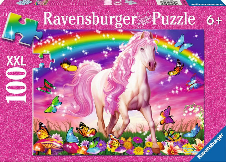 Puzzle Ravensburger Jednorożec XXL z brokatem 49 x 36 cm 100 elementów (4005556139279) - obraz 1