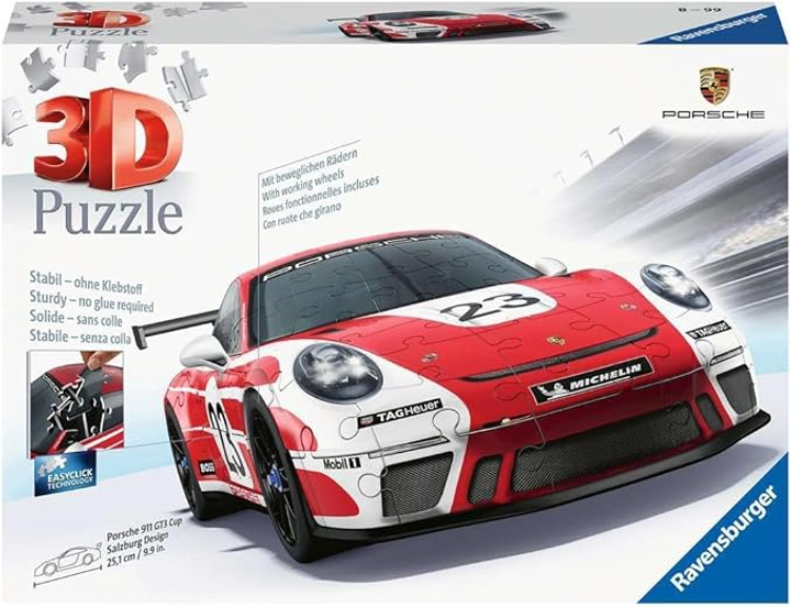 3D Пазл Ravensburger ранспортні засоби Porsche 911 Salzburg Design 8 x 11 x 25 см 152 деталі (4005556115587) - зображення 1