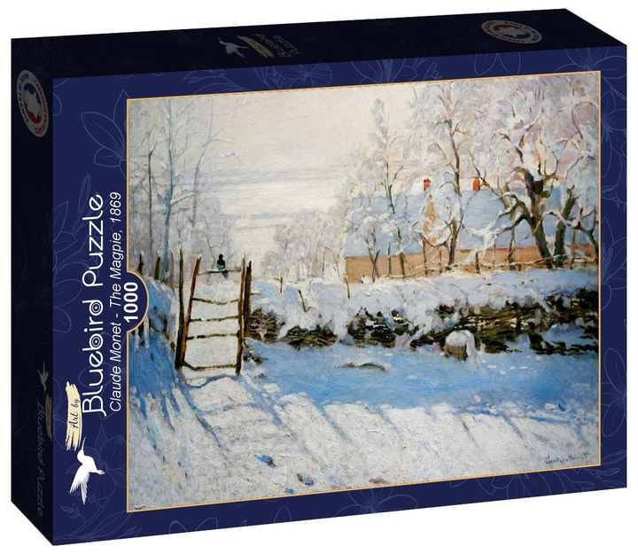 Puzzle Bluebird Art Claude Monet Sroka 1869 r. 68 x 48 cm 1000 elementów (3663384602375) - obraz 1