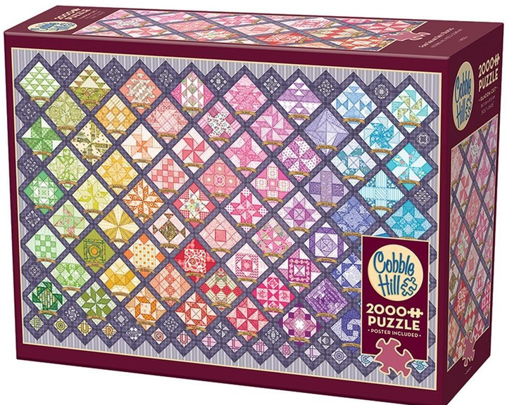 Puzzle Cobble Hill Rainbow Patchwork 100 x 68 cm 2000 elementów (0625012490108) - obraz 1