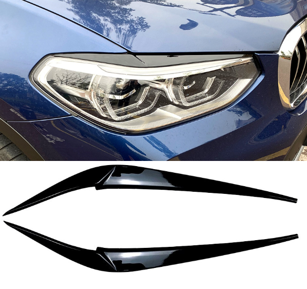 Накладки на фары, реснички BMW X3 G01 X4 G02 черный глянец АБС - Фото 1 Накладки на фары, реснички BMW X3 G01 X4 G02 черный глянец АБС - изображение 1