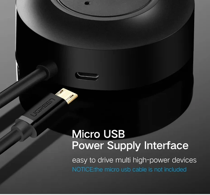 USB-хаб Ugreen USB 2.0 hub разветвитель 4 порта 0.25 м Black (CR106) - изображение 8