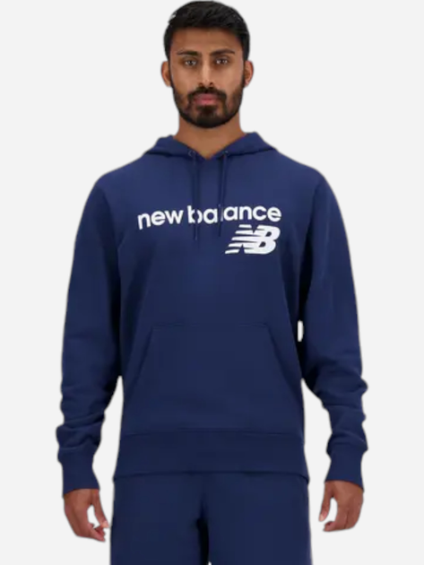 Bluza męska z kapturem kangurka New Balance NBMT03910NNY M Ciemnogranatowa (197375441726) - obraz 1