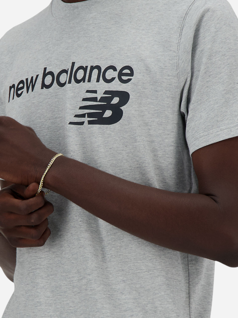 Koszulka męska bawełniana New Balance NBMT41905AG S Szara (197375452722) - obraz 4