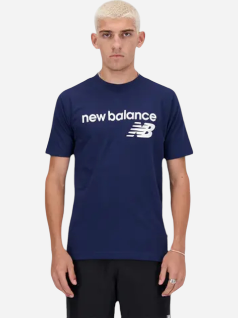 Футболка бавовняна чоловіча New Balance NBMT41905NNY 2XL Темно-синя (197375452876) - зображення 1