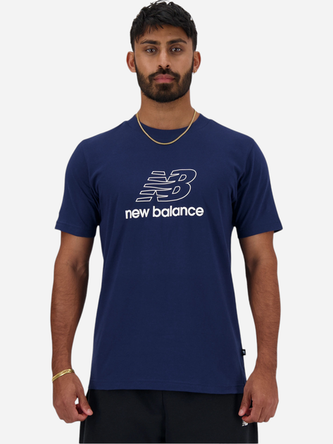 Футболка бавовняна чоловіча New Balance NBMT41906NNY M Темно-синя (196941812847) - зображення 1