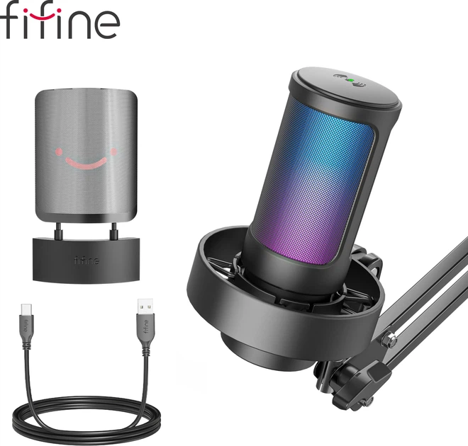 Мікрофон конденсаторний Fifine A8T USB Black – фото, відгуки