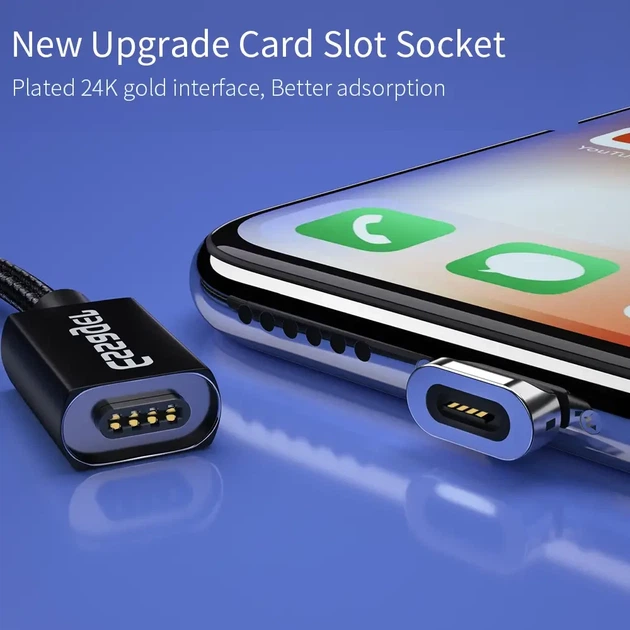 Кабель магнитный Essager поворотный Micro USB 1м в тканевой оплетке с передачей данных (EXCCXM-ML01) - изображение 3
