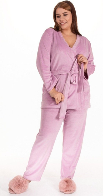 Домашний велюровый костюм N.EL 2XL Розовый (1597-53) - Фото 1 Домашний велюровый костюм N.EL 2XL Розовый (1597-53) - изображение 1
