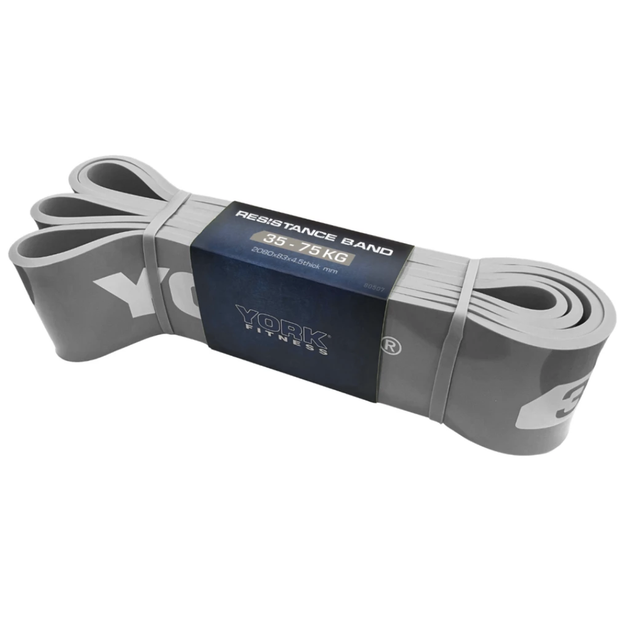 Резинка для фітнесу York 35-75кг - 2080x85x4,5 мм, сірий - зображення 5