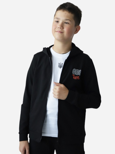 Подростковая толстовка с капюшоном для мальчика GBI Teens 13757 164 см Черная (2051375786103) 