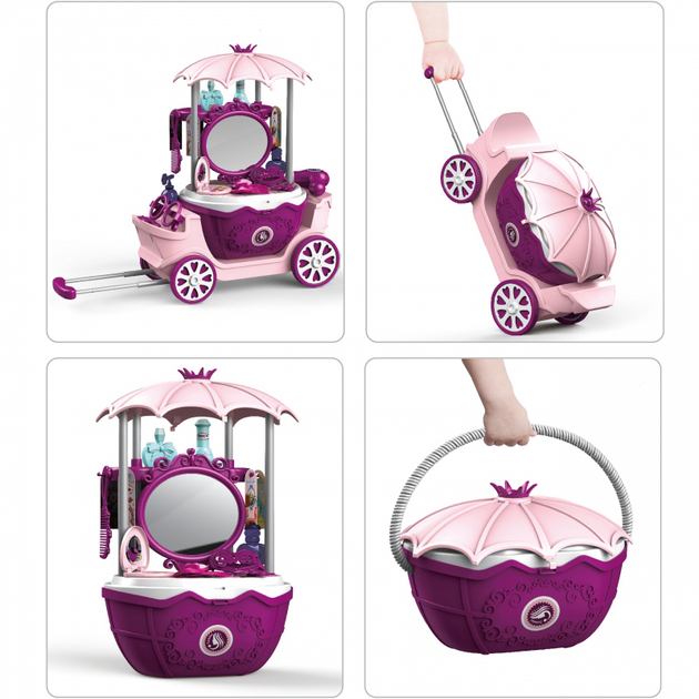 Toaletka na kółkach Woopie 4 w 1 Salon Urody Wózek Walizka (5904326947993) - obraz 3
