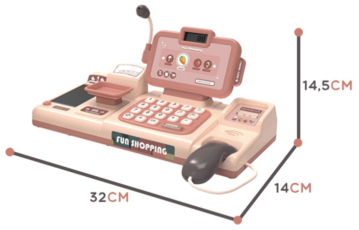 Kasa sklepowa Woopie Happy Shoping z akcesoriami 25 elementów Różowa (5904326941854) - obraz 3