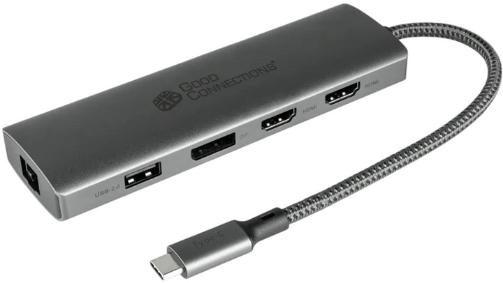 Hub USB Good Connections USB Type-C - HDMI/DisplayPort/RJ45/USB Type-C/USB Type-A/Card reader (HUB-C001A) - obraz 1