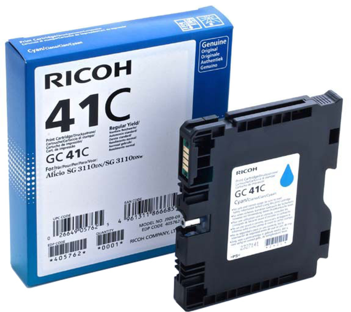 Картридж Ricoh GC41HC Cyan (4961311866685) - зображення 1