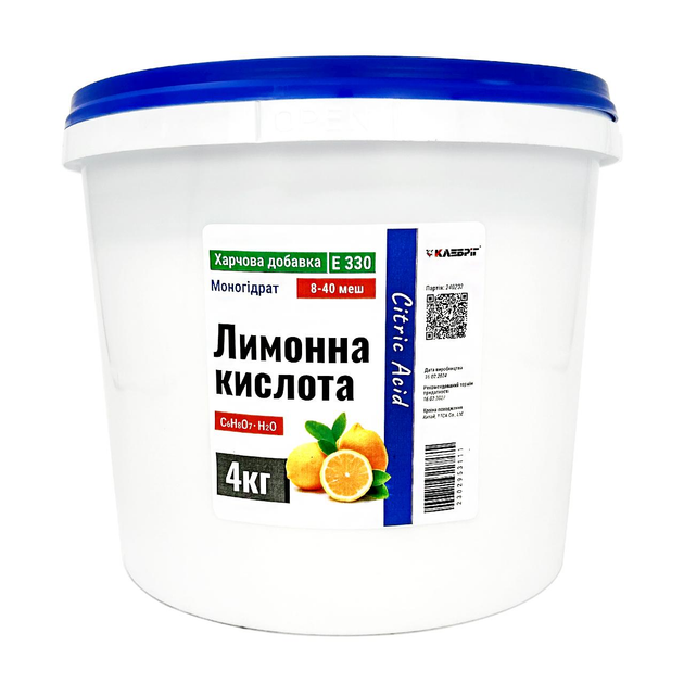 Лимонная кислота ТМ Клебріг 4 кг Пищевая добавка Е 330 – фото, отзывы ...